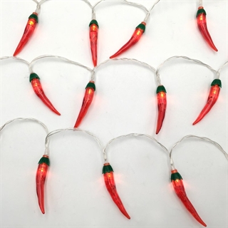Lyskæde med chilier